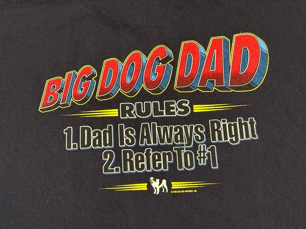 Y2K VTG Big Dogs shirt 5X big dog dad rules Dad is always right blue 2006 tee